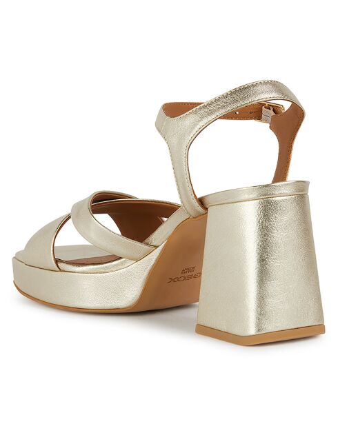 Sandales en Cuir Soledea dorées - Talon 8.5 cm