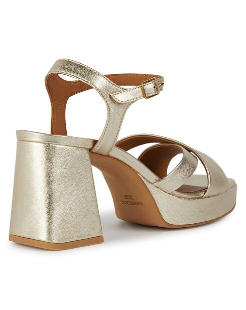 Sandali in pelle Soledea dorati - tacco 8,5 cm