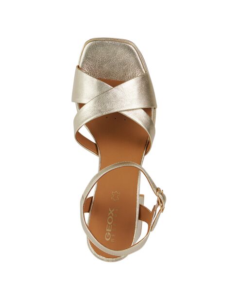 Sandali in pelle Soledea dorati - tacco 8,5 cm