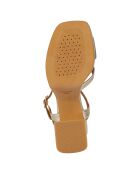 Sandales en Cuir Soledea dorées - Talon 8.5 cm