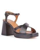 Sandales en Cuir Soledea noires - Talon 8.5 cm