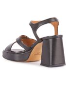 Sandales en Cuir Soledea noires - Talon 8.5 cm
