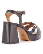 Sandales en Cuir Soledea noires - Talon 8.5 cm