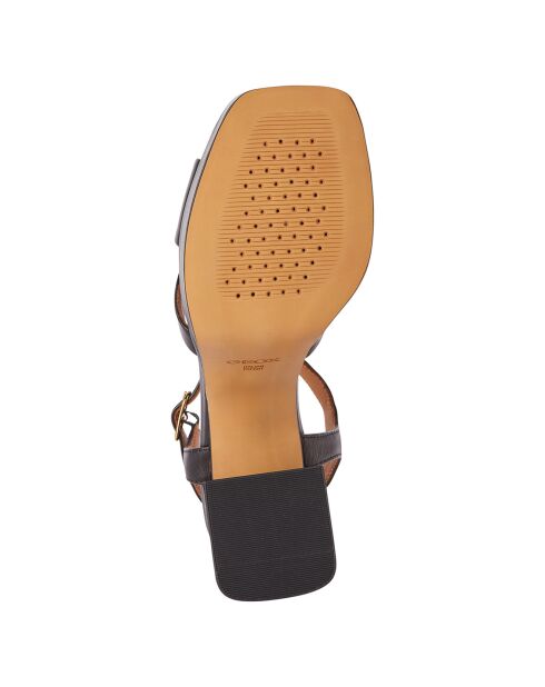 Sandales en Cuir Soledea noires - Talon 8.5 cm
