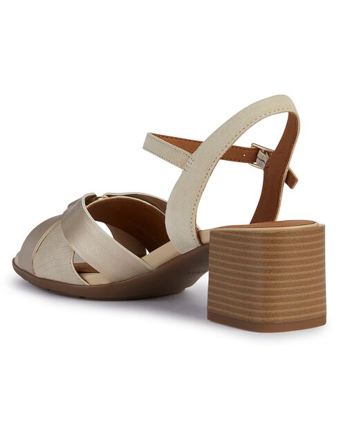 Nuevas sandalias de arena/oro claro - tacón de 6 cm