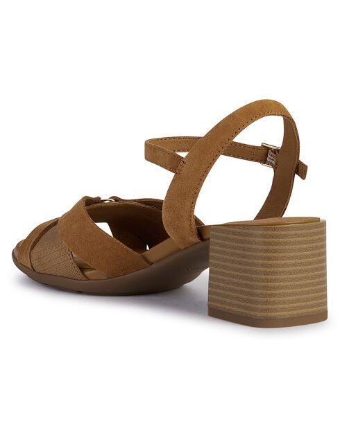 Sandales en Cuir New cognac - Talon 6 cm