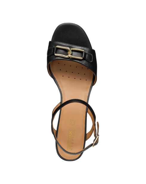 Neue schwarze Ledersandalen - 5 cm Absatz