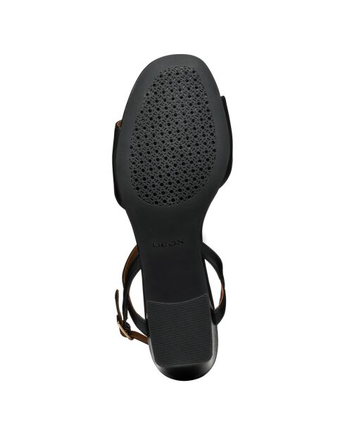 Neue schwarze Ledersandalen - 5 cm Absatz