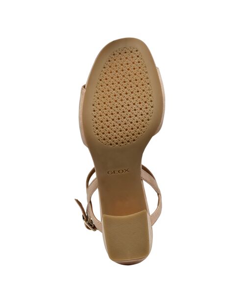 Neue nudefarbene Ledersandalen - 5 cm Absatz