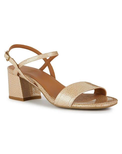 Sandales en Cuir New naturel foncé - Talon 5 cm