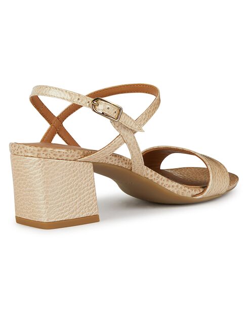 Nuevas sandalias de piel oscura natural - Tacón de 5 cm