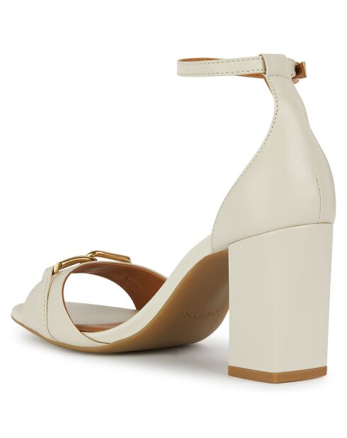 Neue Sandalen aus Leder in hellem Sand - Absatz 8 cm