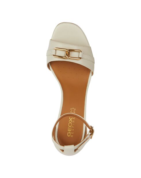 Sandales en Cuir New sable clair - Talon 8 cm