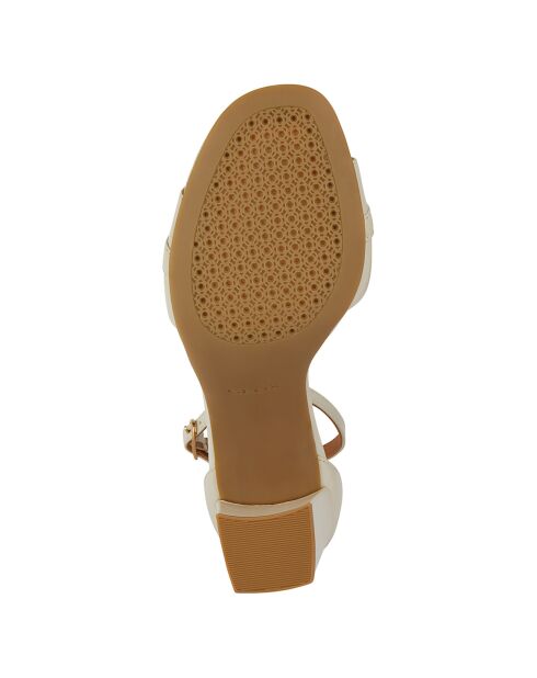 Neue Sandalen aus Leder in hellem Sand - Absatz 8 cm