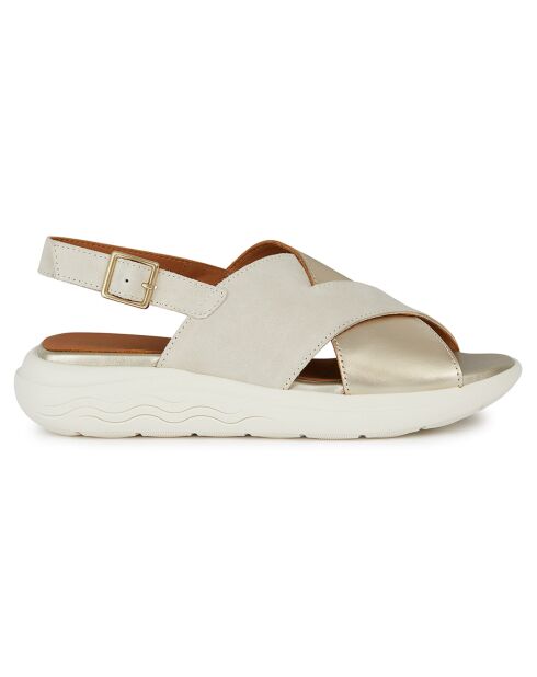 Spherica Ec5 Sandalen aus Veloursleder in Hellsand/Hellgold