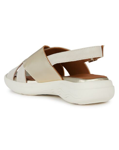 Sandales en Cuir Spherica sable clair/doré clair