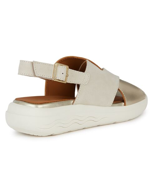 Sandales en Cuir Spherica sable clair/doré clair