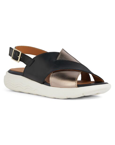 Sandales en Cuir Spherica noir/cuir