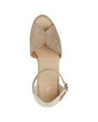 Espadrilles compensées en Velours de Cuir Gelsa taupe pâle - Talon 9.5 cm
