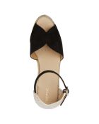 Espadrilles compensées en Velours de Cuir Gelsa noires - Talon 9.5 cm