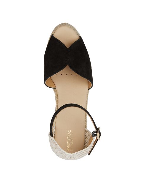 Espadrilles compensées en Velours de Cuir Gelsa noires - Talon 9.5 cm