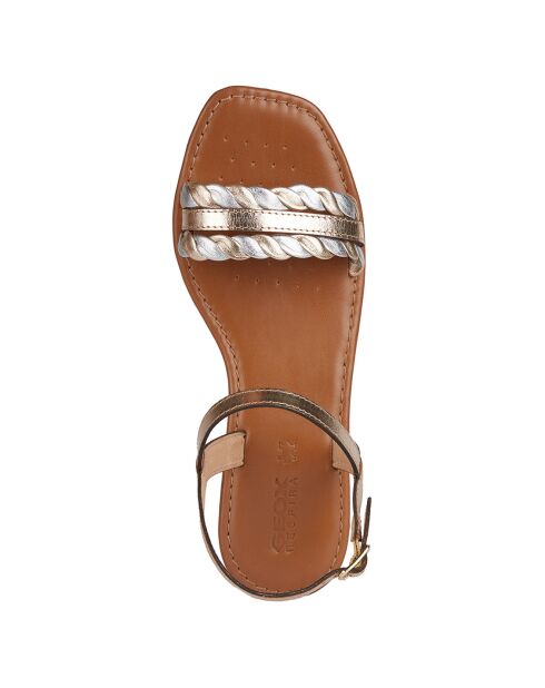 Sandales en Cuir Sozy doré/argenté