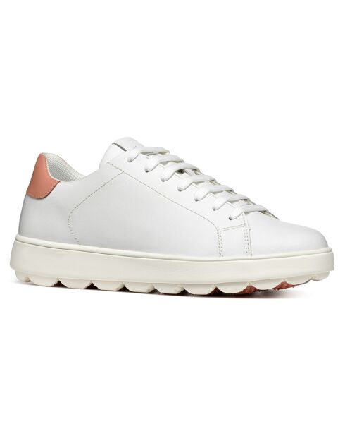 Baskets en Cuir Spherica blanc/naturel foncé