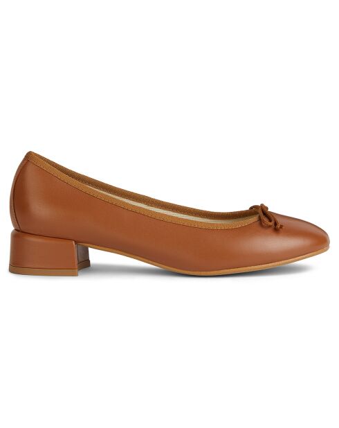 Ballerines en Cuir Floretia camel - Talon 3.5 cm
