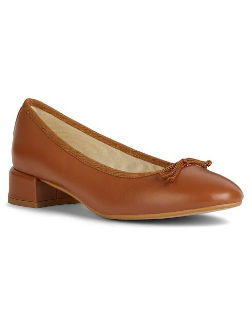 Ballerines en Cuir Floretia camel - Talon 3.5 cm