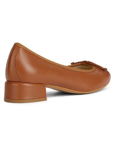 Ballerines en Cuir Floretia camel - Talon 3.5 cm