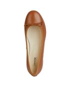 Ballerines en Cuir Floretia camel - Talon 3.5 cm