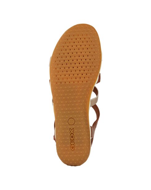 Sandales en Cuir Vega cognac/doré clair