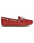 Mocassins en Velours de Cuir Leelyan rouge/blanc