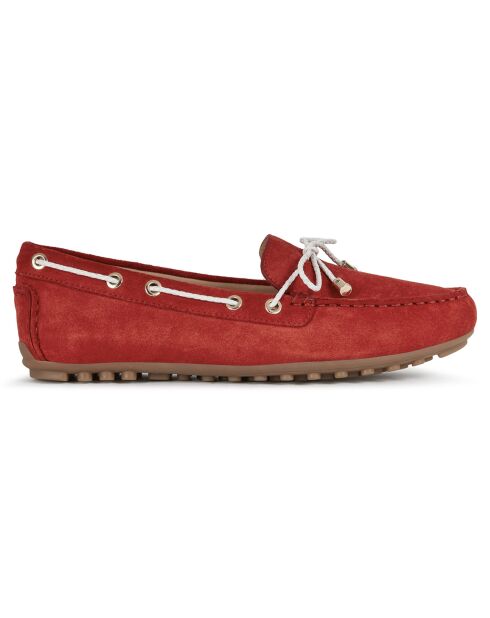 Mocassins en Velours de Cuir Leelyan rouge/blanc