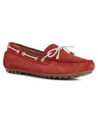 Mocassins en Velours de Cuir Leelyan rouge/blanc