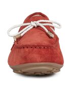 Mocassins en Velours de Cuir Leelyan rouge/blanc