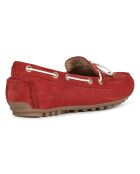 Mocassins en Velours de Cuir Leelyan rouge/blanc