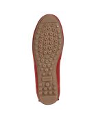 Mocassins en Velours de Cuir Leelyan rouge/blanc