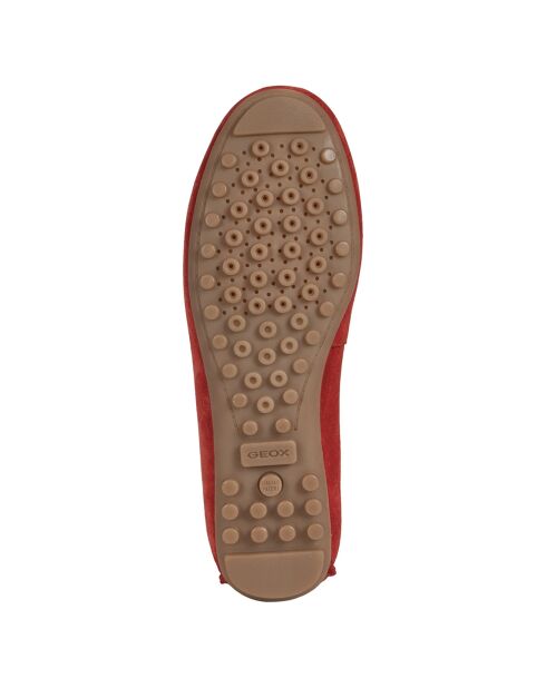 Mocassins en Velours de Cuir Leelyan rouge/blanc
