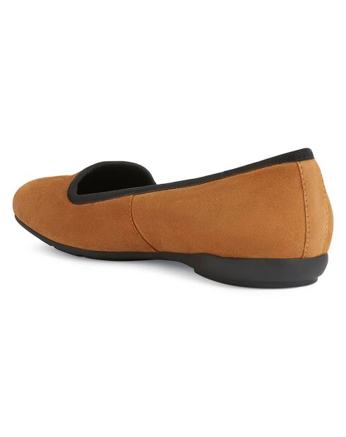 Ballerines en Velours de Cuir Annytah cognac