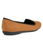Ballerines en Velours de Cuir Annytah cognac