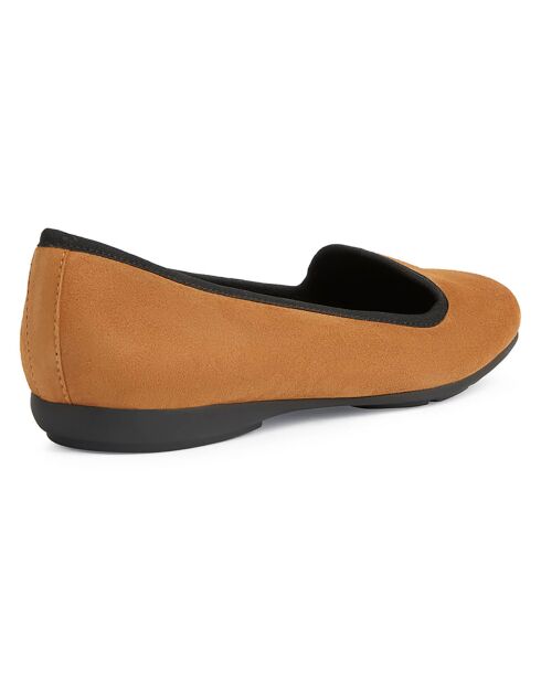 Ballerines en Velours de Cuir Annytah cognac