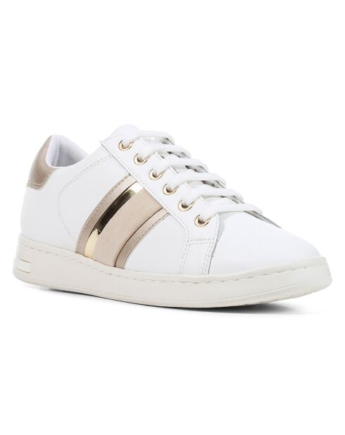 Baskets en Cuir Jaysen blanc/doré clair