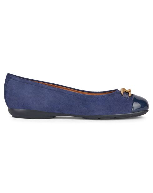 Ballerines en Velours de Cuir Annytah bleu marine