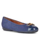 Ballerines en Velours de Cuir Annytah bleu marine