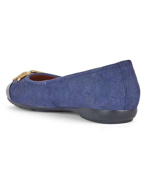 Ballerines en Velours de Cuir Annytah bleu marine