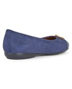 Ballerines en Velours de Cuir Annytah bleu marine