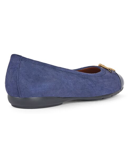 Ballerines en Velours de Cuir Annytah bleu marine