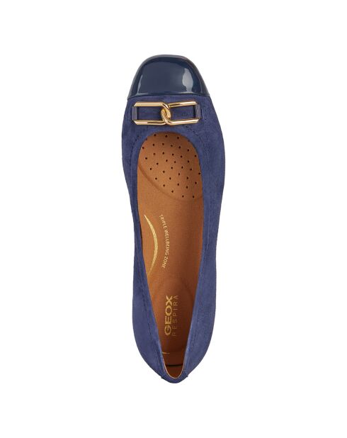 Ballerines en Velours de Cuir Annytah bleu marine