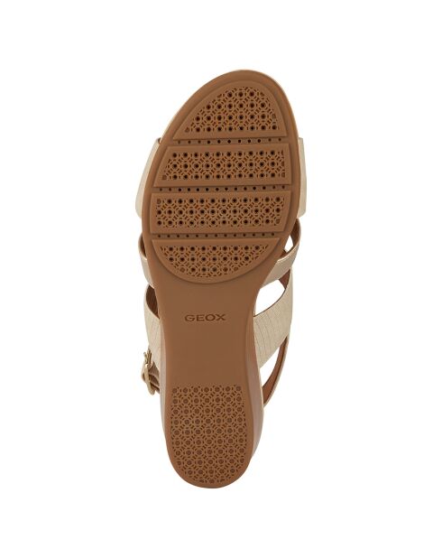 Sandales compensées Marykarmen sable/doré clair - Talon 5.5 cm